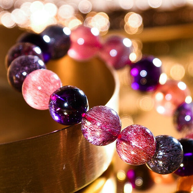Super Seven Crystal Bracelet | Attract The Opposite Sex, Improve Interpersonal Relationships, And Heal The Soul