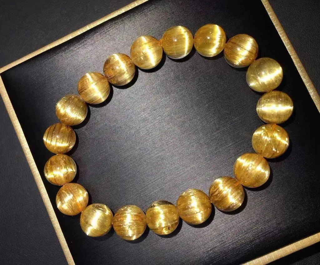 Natural Golden Rutilated Quartz Bracelet｜Prosperity, Evil-Repelling, And High-Energy Protection