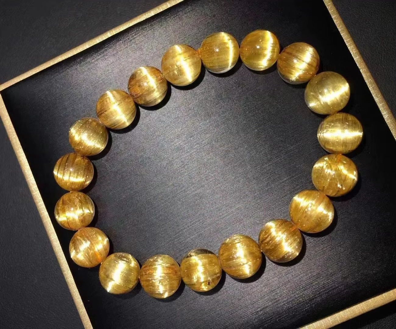 Natural Golden Rutilated Quartz Bracelet｜Prosperity, Evil-Repelling, And High-Energy Protection