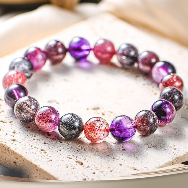 Super Seven Crystal Bracelet | Attract The Opposite Sex, Improve Interpersonal Relationships, And Heal The Soul