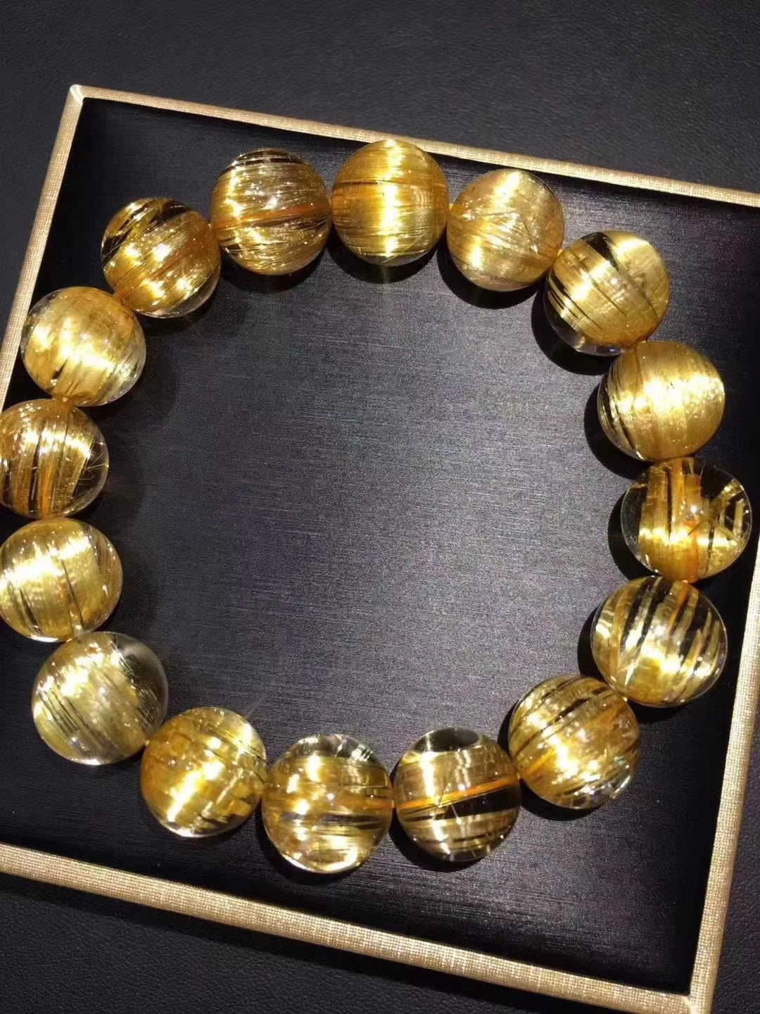 Natural Golden Rutilated Quartz Bracelet｜Prosperity, Evil-Repelling, And High-Energy Protection