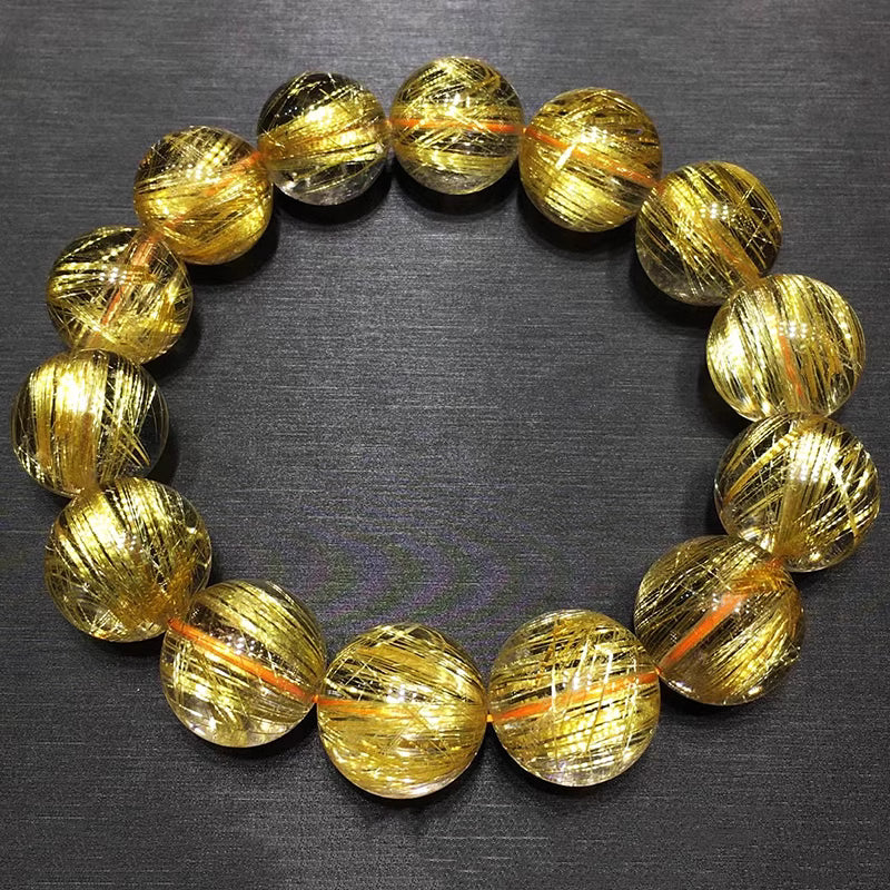 Natural Golden Rutilated Quartz Bracelet｜Prosperity, Evil-Repelling, And High-Energy Protection